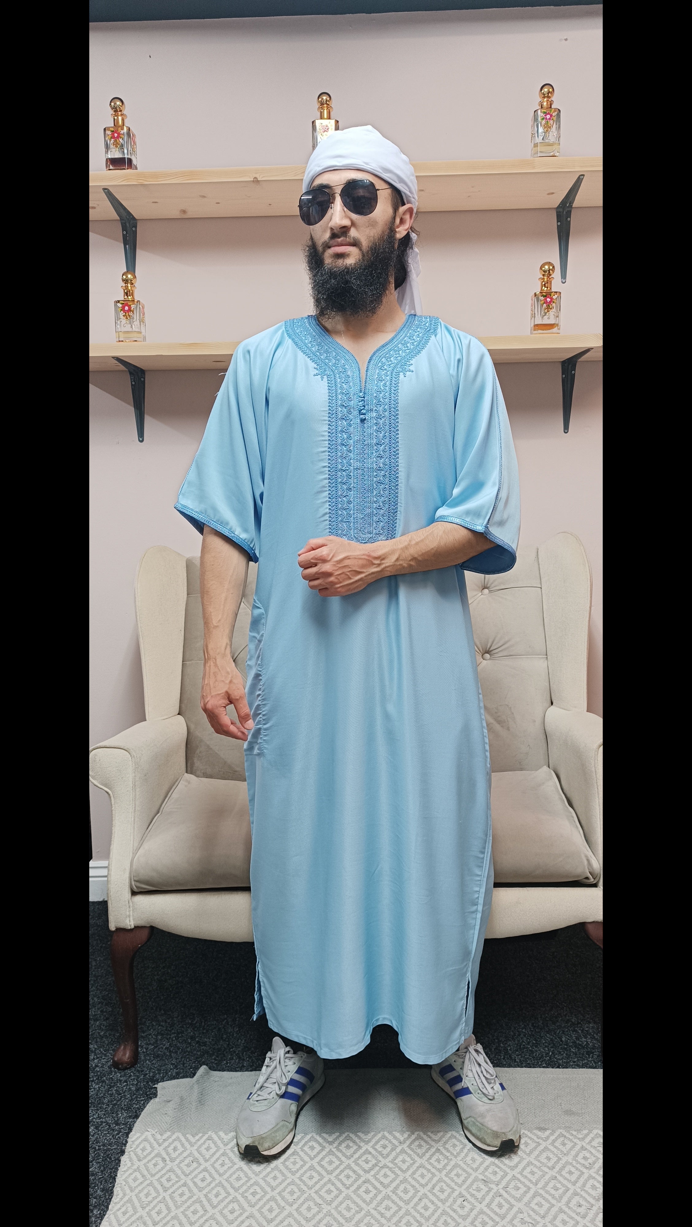 luxurious moroccan thobe for men, premium quality jubba.