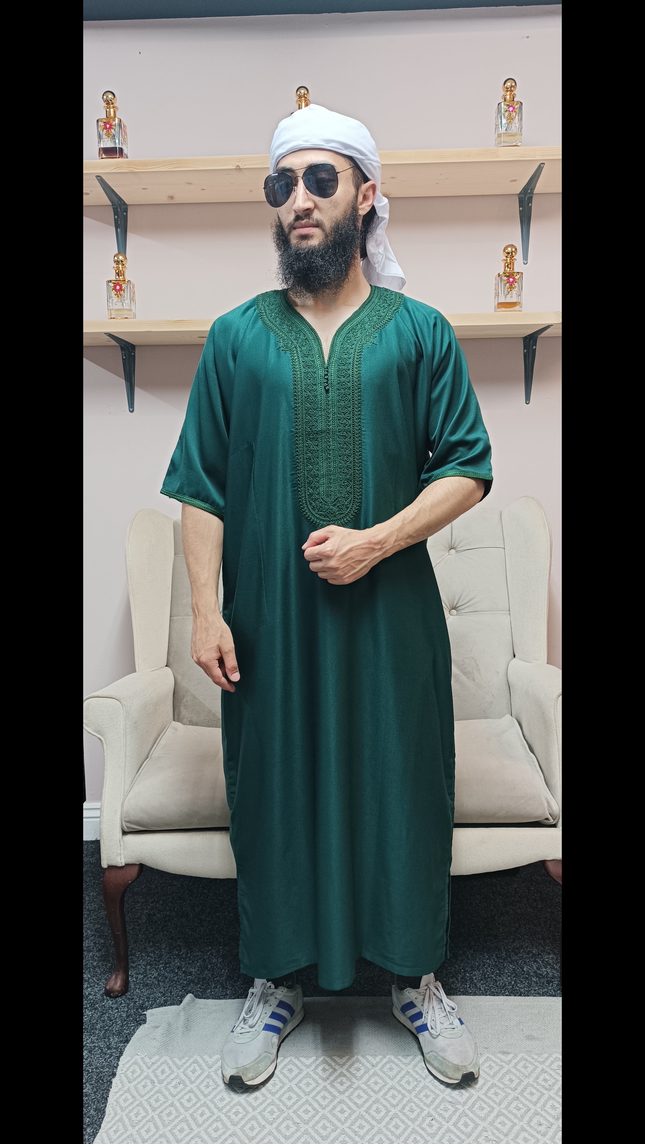 luxurious moroccan thobe for men, premium quality jubba.