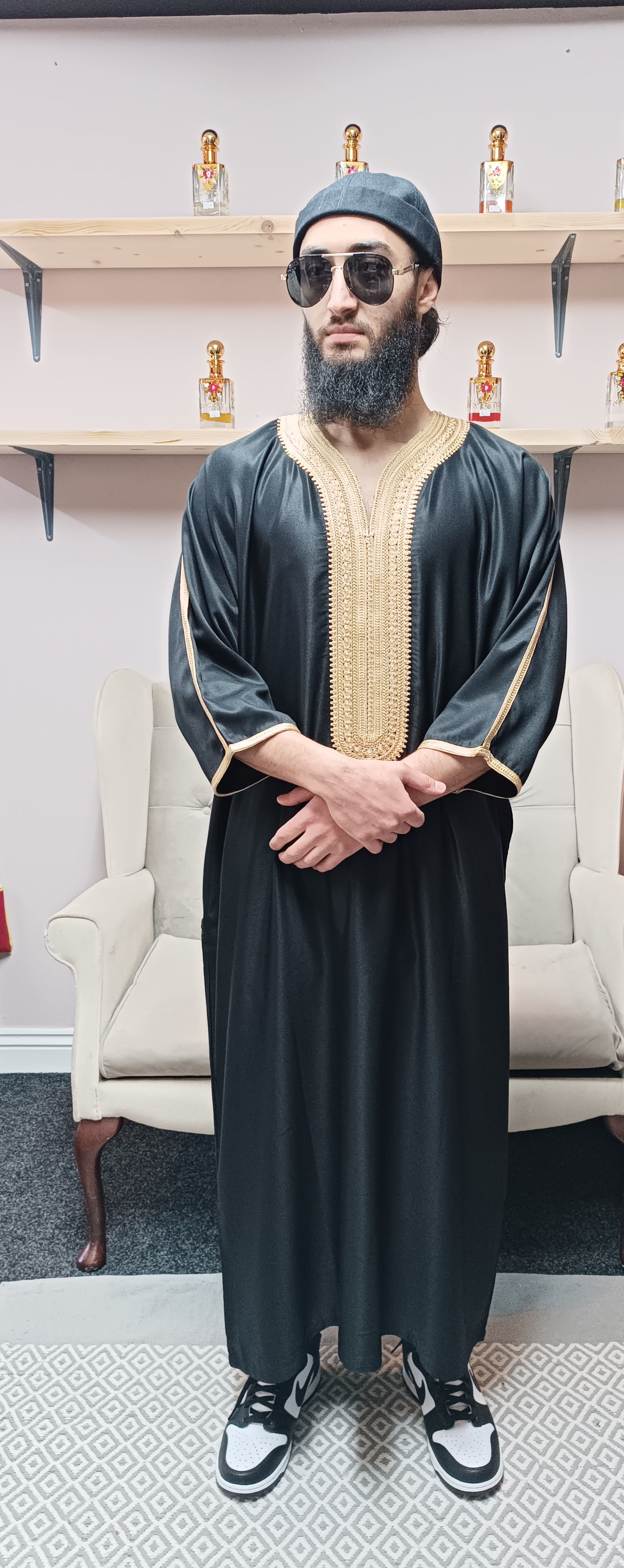 luxurious moroccan thobe for men, premium quality jubba.