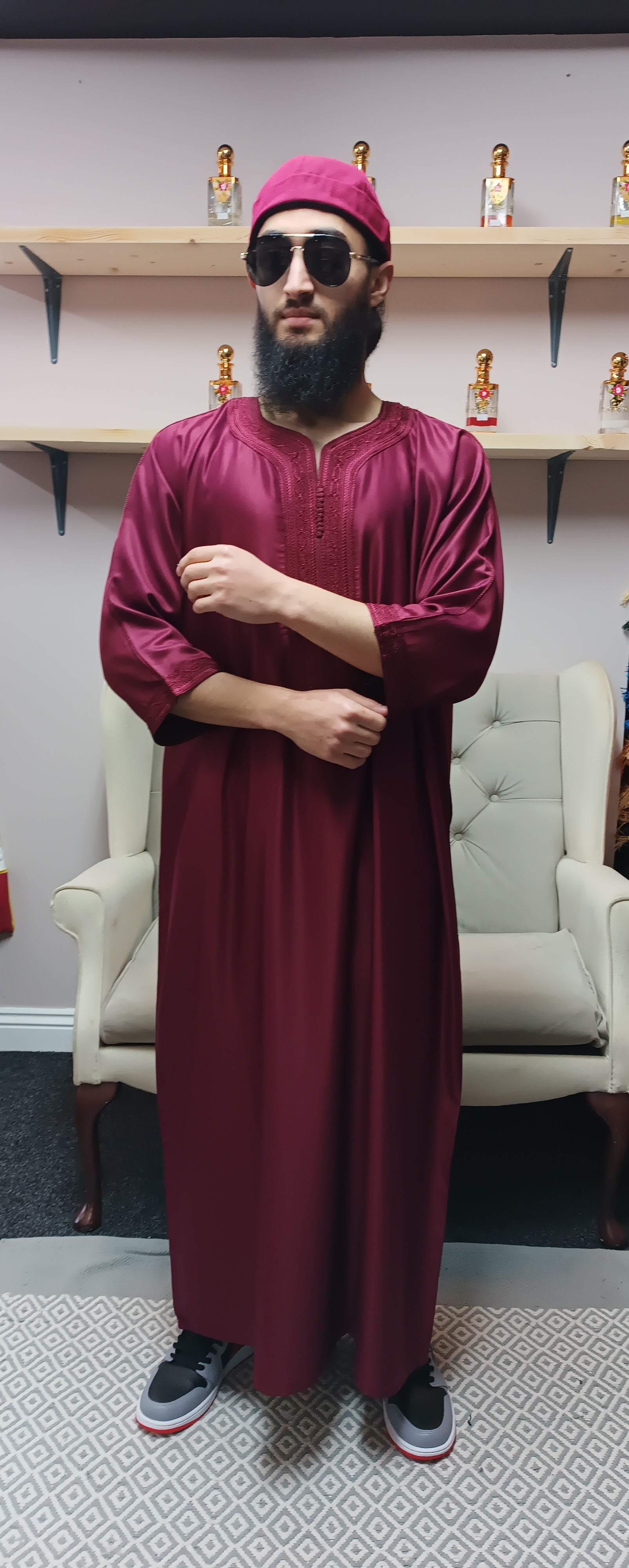 luxurious moroccan thobe for men, premium quality jubba.