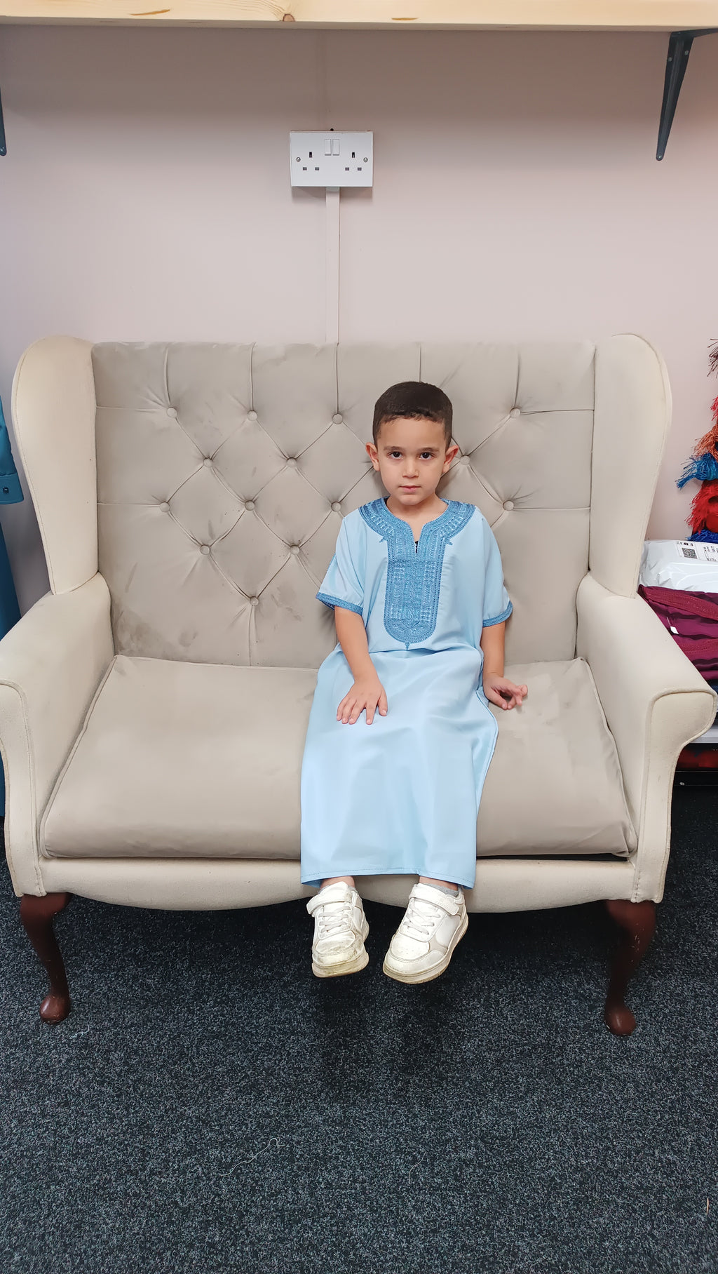 kids luxurious Moroccan thobe with beautiful embroidery