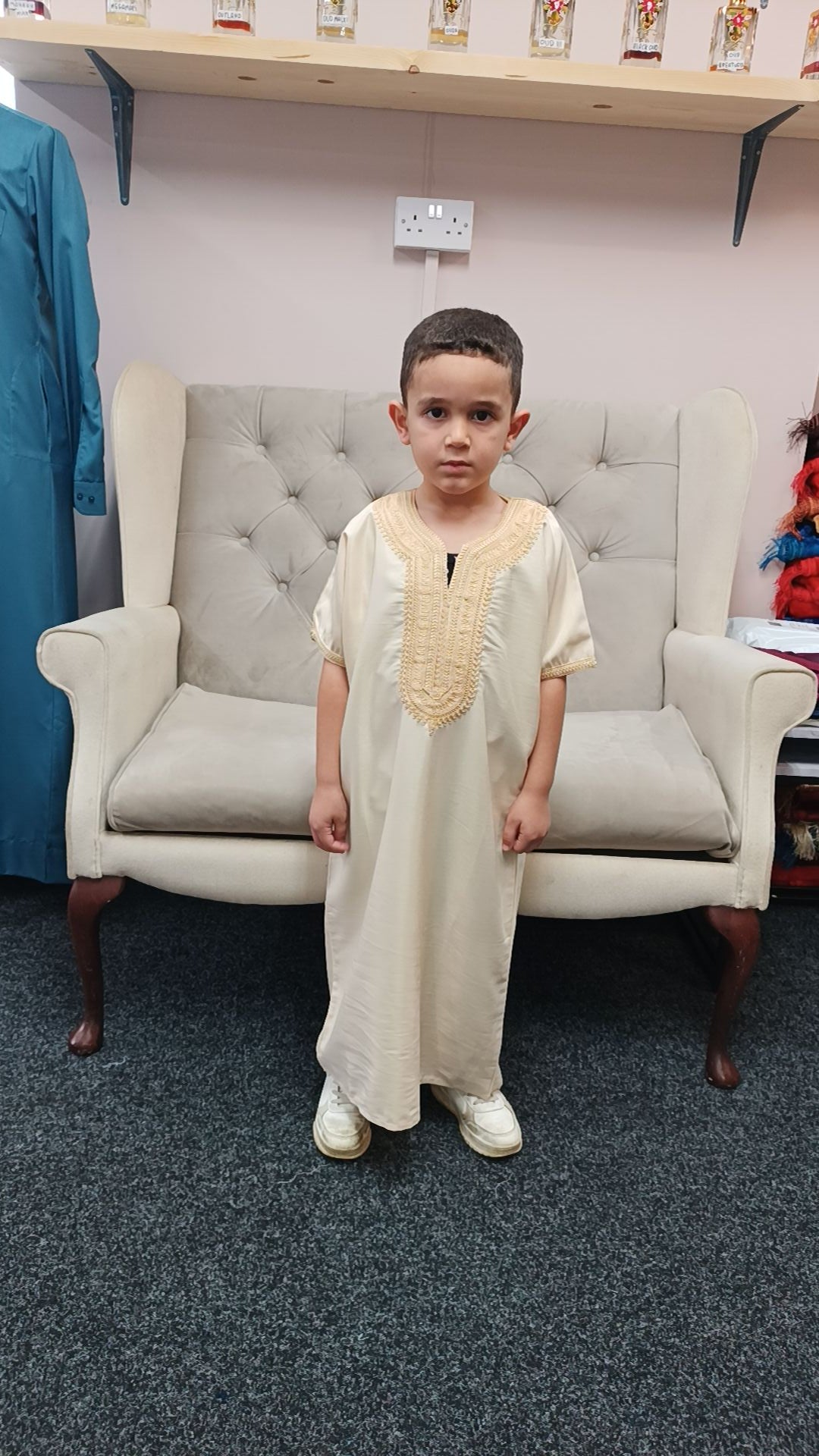 kids luxurious Moroccan thobe with beautiful embroidery