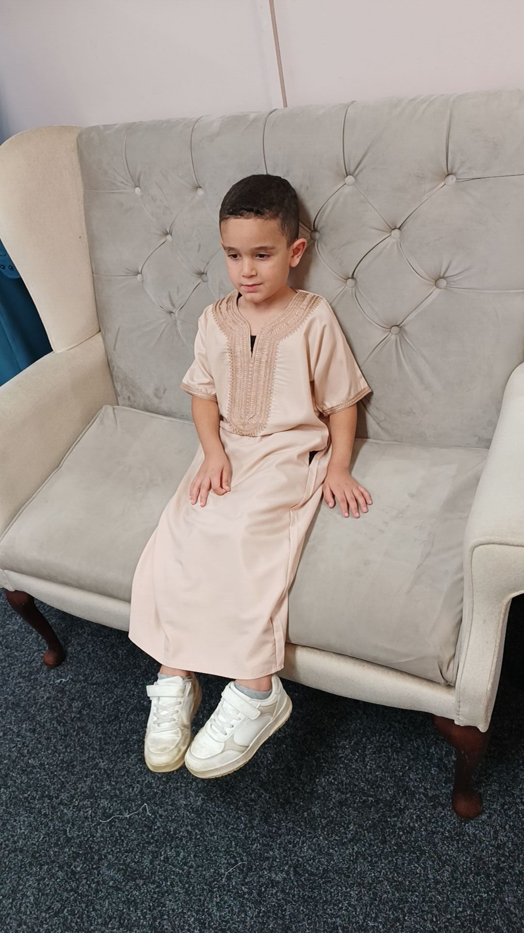 kids luxurious Moroccan thobe with beautiful embroidery