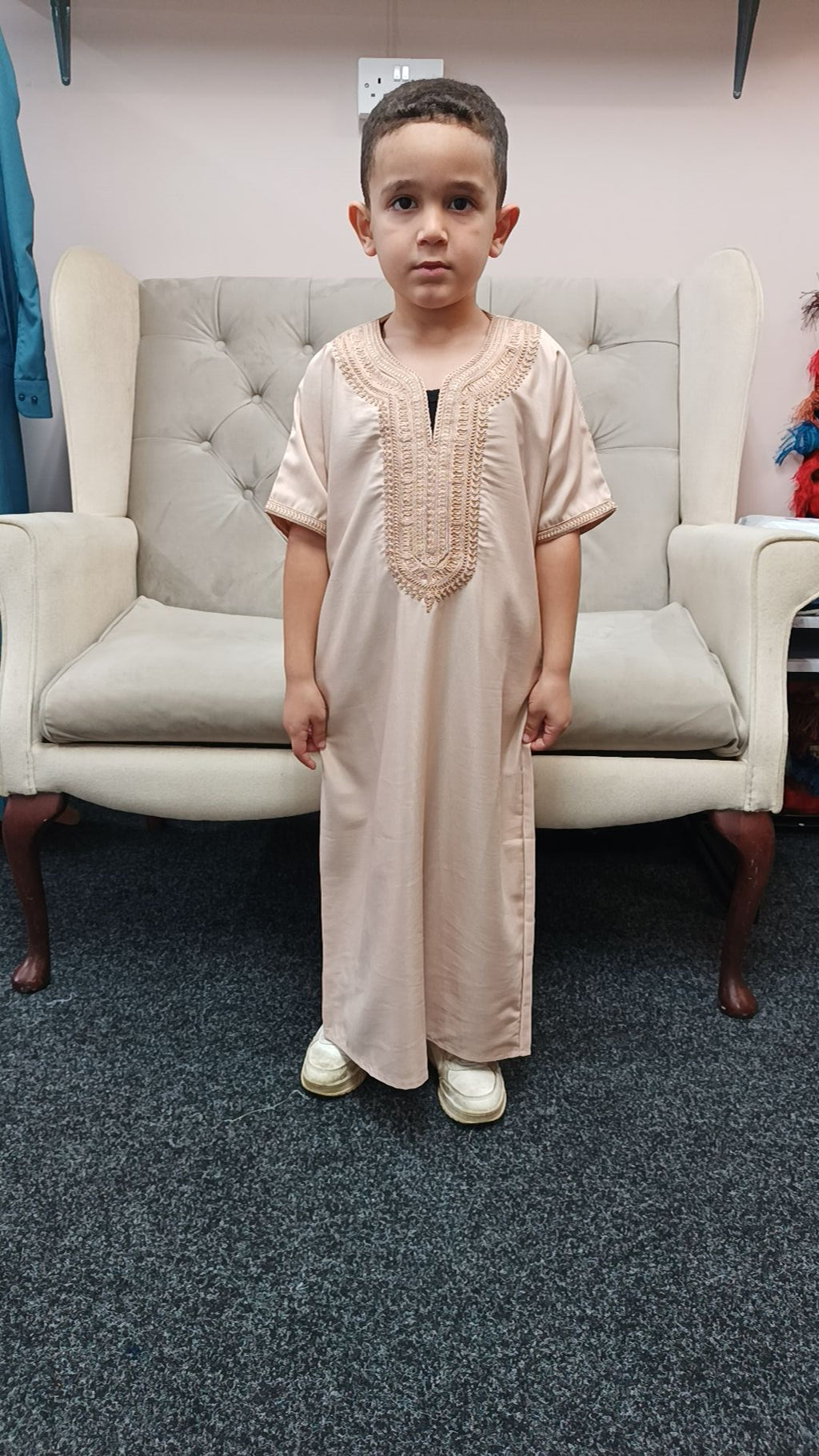 kids luxurious Moroccan thobe with beautiful embroidery