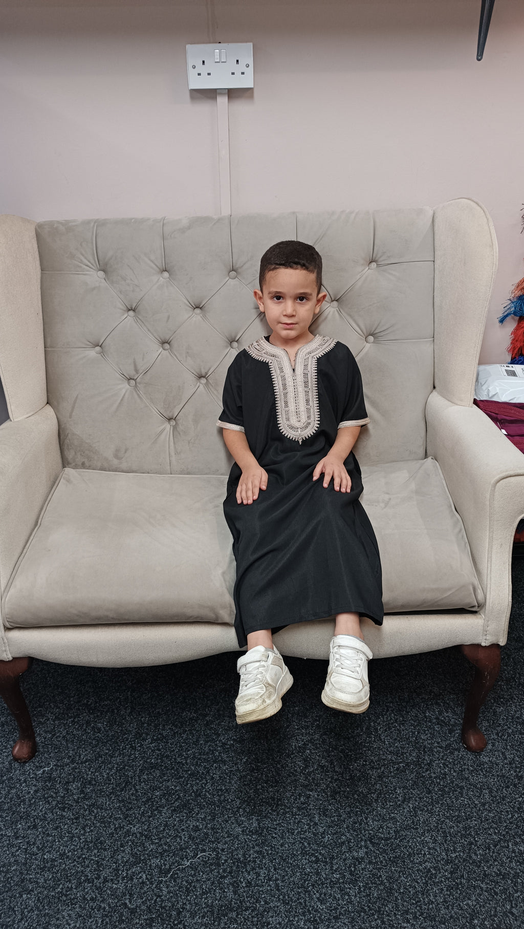 kids luxurious Moroccan thobe with beautiful embroidery