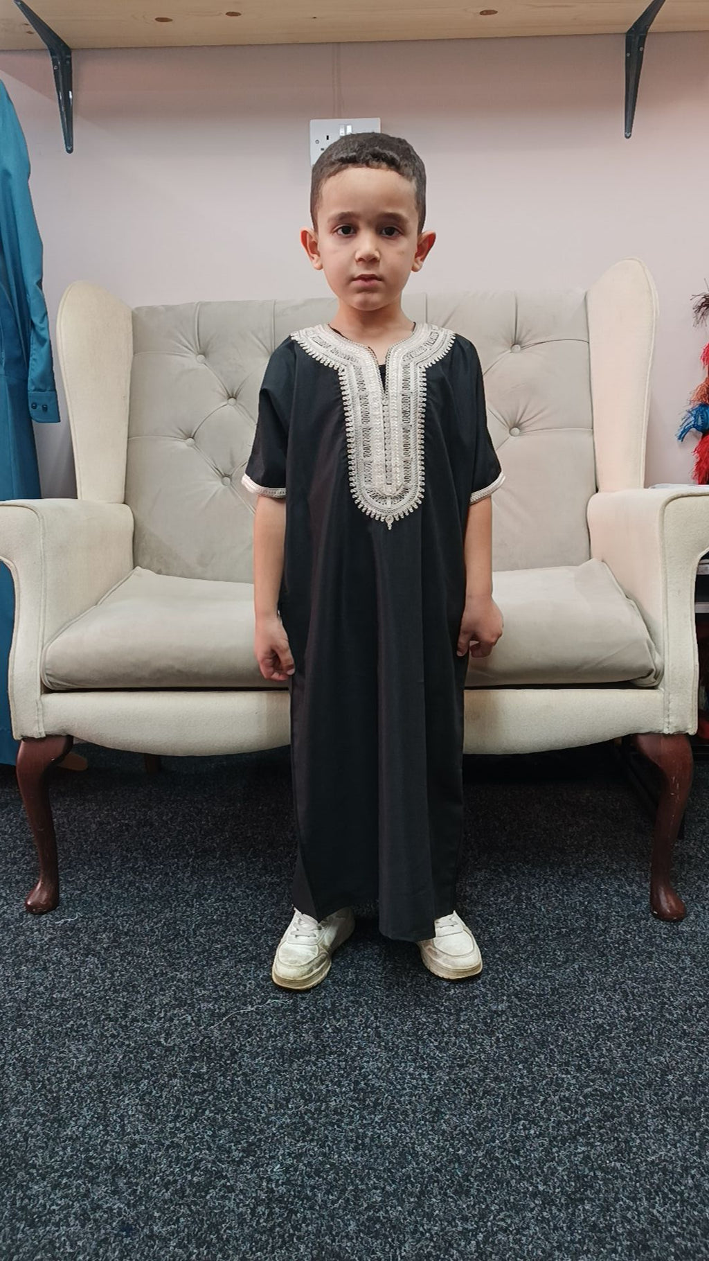 kids luxurious Moroccan thobe with beautiful embroidery