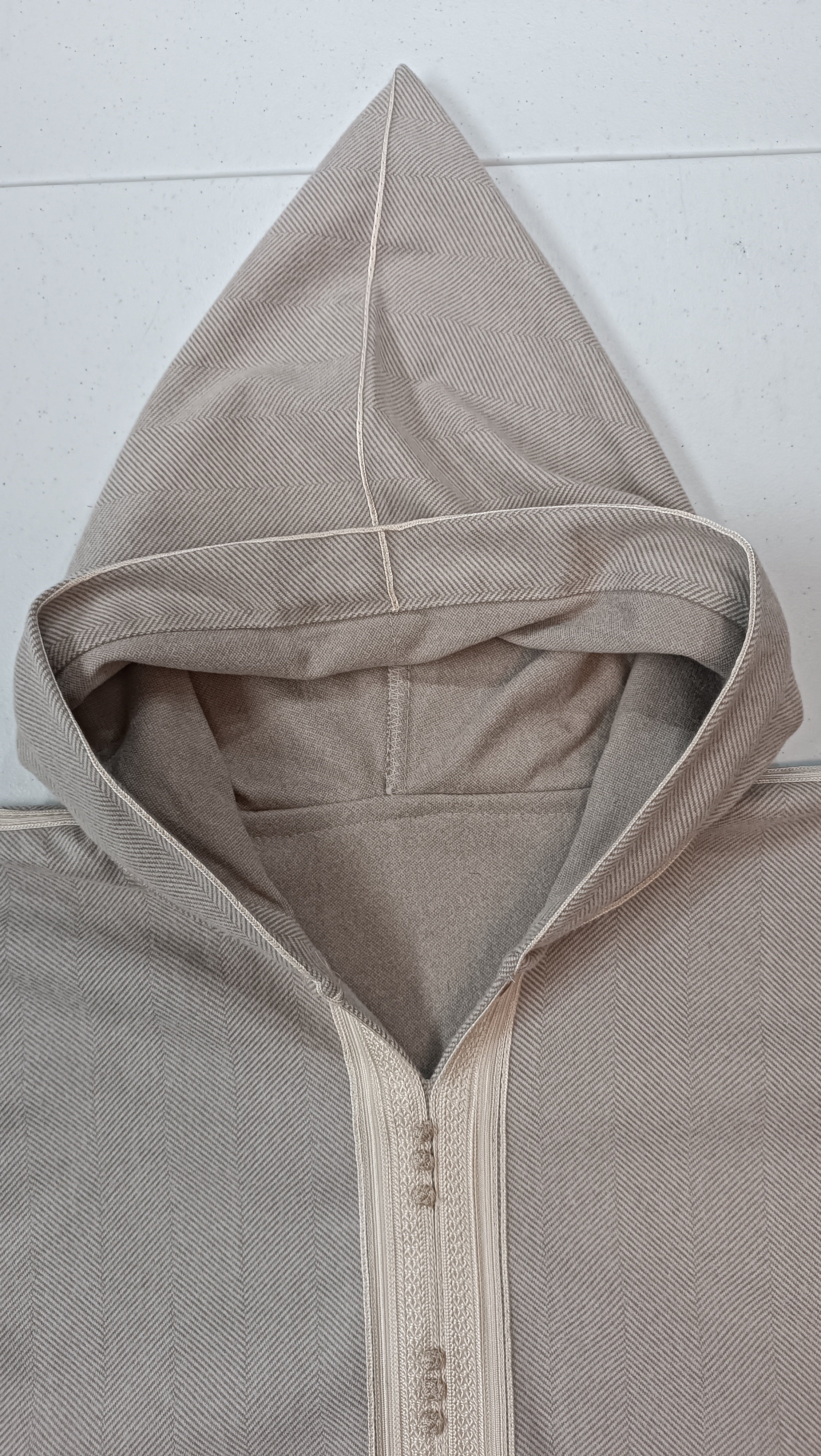 hooded Djellaba for men, winter Moroccan thobe.