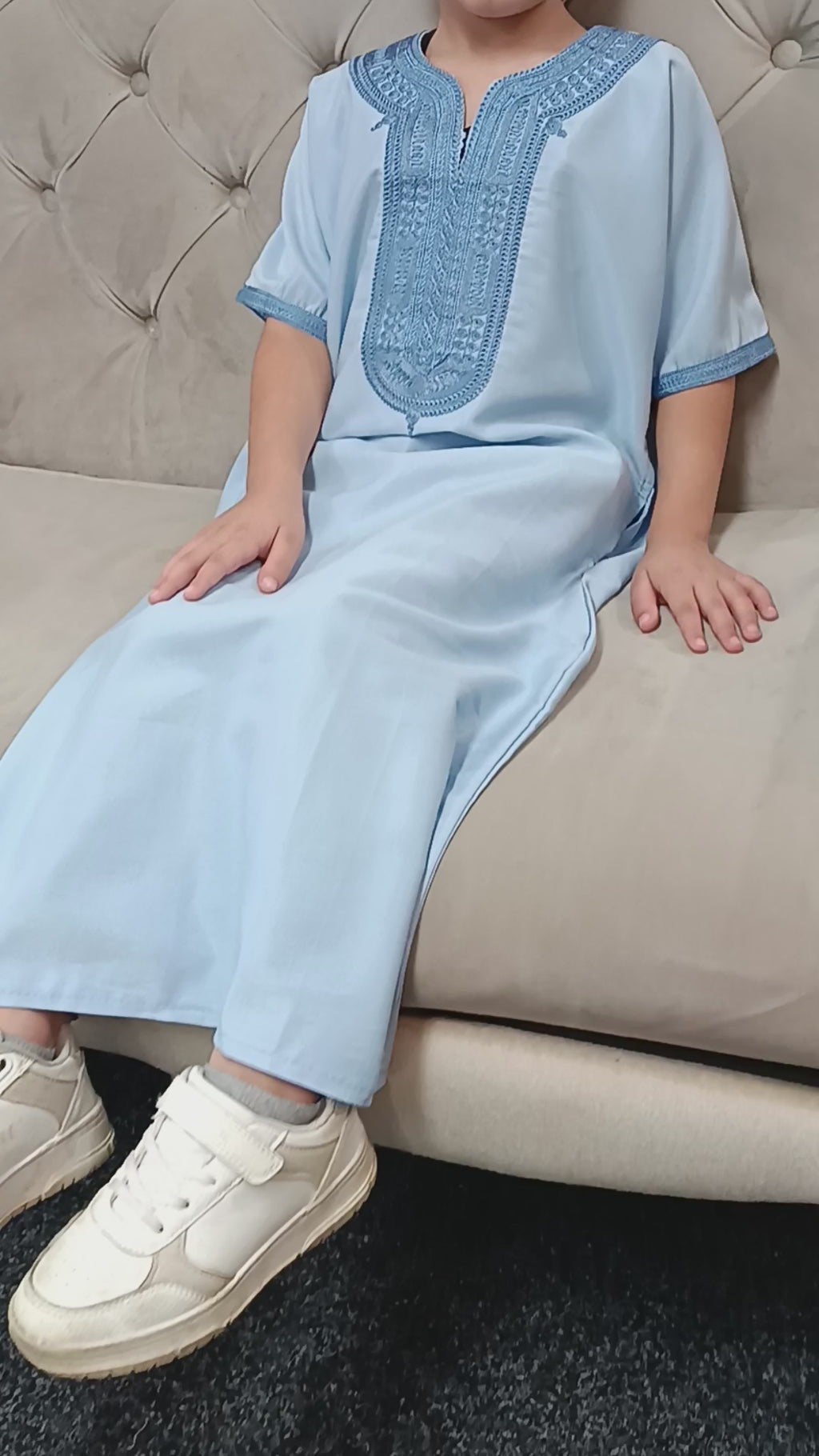 kids luxurious Moroccan thobe with beautiful embroidery